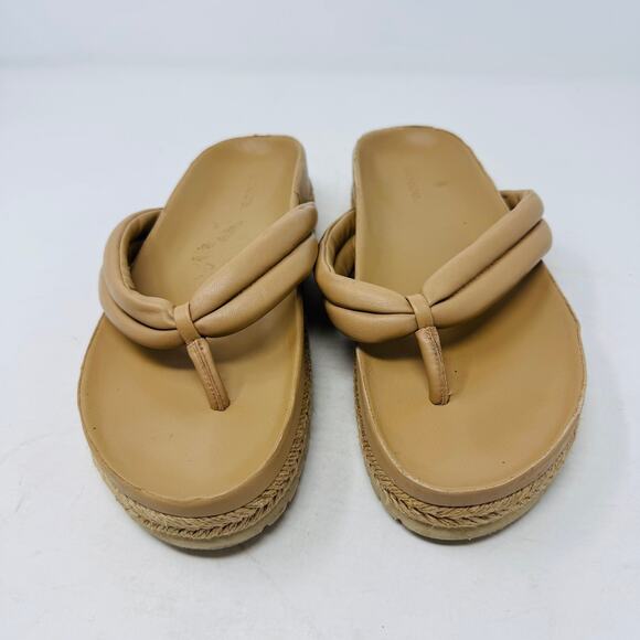 Vince Tan Leather Platform Flip Flop Sandals Women’s Size 7.5 - Picture 4 of 12